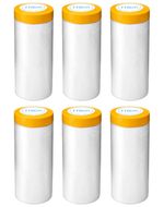 QWORK® 6 Pack Adhesive Dust Sheet Roll 110cm x 20M, 110 cm x 20 M, 6 Rolls 