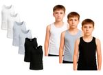 6 Pack Boy's Underwear Vests Soft Cotton Tank Tops Kids Sleeveless Vests