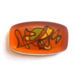 Poole Pottery Orange Delphis Pin Dish by Wendy Smith, Shape 361- Mid-Century Mod