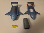 DINKY TOYS THUNDERBIRD 2  VARIANTS DIECAST MODELS x 2 SPARES REPAIRS ONLY ! 🇬🇧