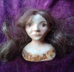 Antique Ceramic Dolls Head And Shoulders  Handmade, Interesting And Rare!