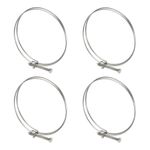 4Pcs, 140-150 mm Stainless Steel Double Wire Hose Clips w/ M8 Screw