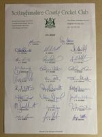 Nottinghamshire County Cricket Club SIGNED Team Sheet 1996 (26 Autographs) COA