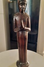 Dar-es-Saalam Tanzania Africa Ebony Wooden Carved Virgin Mary Praying Woman