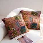 2-Pack Boho Style Throw Pillows Double-Sided Pattern Cushion Fillers with Cover