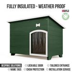 Outdoor Dog Kennel / House Winter Weather Proof Insulated - XL Forest Green 101