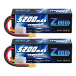 2x Zeee 14.8V 4S 5200mAh 120C XT60 LiPo Battery Hardcase for RC Car Truck Models
