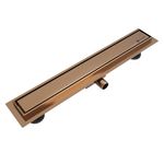 600mm 2in1 Linear Wet Room Drain Bronze Tile Insert Shower Floor Waste