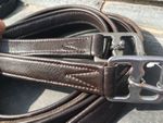 Soft Hide Stirrup Leathers - Non-Stretch -Black/Brown- Hide Wrapped -44"/48"/54"