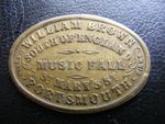 E239 Portsmouth Music Hall Token William Browne 39mm Brass
