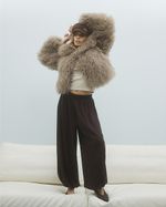 River Island Womens Trousers Brown Premium Balloon Leg Cuffed Pants Bottoms