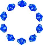 D10 Dice, 10 pcs Polyhedral Dices Set Clear 10 Sided Dices for DND MTG RPG Dung