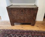 Superb and rare 18th century Hungarian folk art small coffer profusely carved