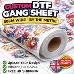 Custom DTF Gang Sheet 58cm (22in) Wide | By The Metre | UK Print