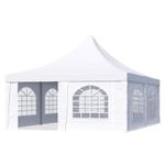 TOOLPORT Pagoda Tent Pavilion 5x5 m with Windows Durable 700 g/m² White PVC Tarp