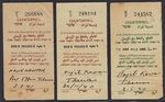 PALESTINE 1940's 3 GPO COUNTERFOIL RECEIPTS SENT FROM JERUSALEM TO TIBERIOS WITH