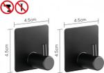2/10 Self Adhesive Wall Hooks Stainless Steel No Drill Bathroom Towel Sticky Peg