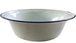 Large Enamel Wash Bowl, vintage style.Washing up basin, planter 36 cm white/blue
