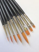 Model Painting Brushes for Wargame Painting, Scale Model, Synthetic Mix Set of 9