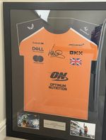 Framed Lando Norris McLaren Formula 1 Shirt Framed Display & signature no COA