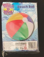 Classic Beach ball Inflatable Travel Blow up Balls 20" with Coloured Panels