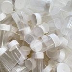 60ml SMALL PLASTIC JAR/CONTAINER/POT , WHITE SCREW TOP LID  x6 , x10 , x25 , x50