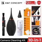 K&F CONCEPT 10-in-1 Camera Cleaning Kit with Lens Pen, Air Blower ,Cloth, Liquid