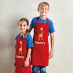 Personalised Any Name Giraffe Waterproof Kids Apron. Craft Bake Cook. Boy Girl