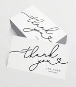 Thank You For Your Order Cards Black/White Pack Of 50 