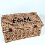 Fortnum And Mason Wicker Hamper Basket 38x18x25cm Leather Straps Storage Box