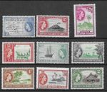 BRITISH SOLOMON ISLANDS 1963-64 QEII SET OF 9 sg103-11 mh