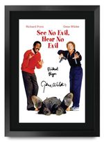 See No Evil, Hear No Evil Movie Poster Signed Printed Autograph A3 Framed
