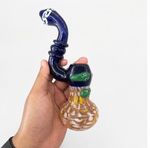 Sherlock Glass Smoking Pipe – Curved Neck Design Borosilicate Glass Handcraft