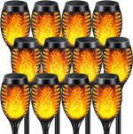 16 Flame Effect Solar Outdoor Lights Stake Garden Path Flickering LED Torch Lamp