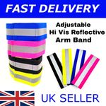REFLECTIVE FLUORESCENT HI VIS VIZ ARM BANDS RUNNING JOGGING CYCLING WALKING SS