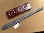 Gucci Tie Mens 100% Silk Gray GG interlocking pattern logo Full Packaging