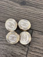 Set Of 4 Chanel White Enamel With Rhinestones Jacket Buttons