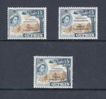 QEII 1960-1961 CYPRUS 15m REPUBLIC OVERPRINT ALL SHADES SG192, 192a & 192b MNH