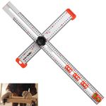 4 in 1 Drilling Positioning Ruler T Square Ruler for Wood Work Layout&Measuring
