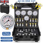 Hydraulic Pressure Test Kit 600bar 5 Gauge 13 Couplings 14 Tee Connectors 5 Hose