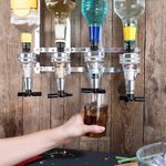 4 Bottle Optics Home Pub Dispenser Wall Mount Stand Drinks Bar Butler Spirits