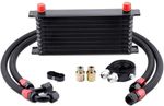 Universal 13 Row 10AN Engine Transmission Oil Cooler Filter Adapter Hose Kit