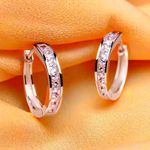 925 Sterling Silver Crystal Huggie Hoop Earrings Womens Girls Jewellery Gift UK