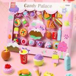 23Pcs Candy Food Store Puzzle Erasers Set Kids Stationery Toy Christmas gifts UK