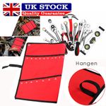 25 Pocket Canvas Spanner Wrench Storage Bag Tidy Roll Up Organizer Pouch Case UK