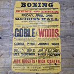 BOXING VINTAGE BILL BOARD POSTER KENT V ESSEX 1933 QUEENS HALL SOUTHEND ORIGINAL