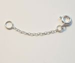 Sterling Silver Safety Chain / Extender Fine Trace - 1 Bolt Ring Clasp 1" to 6"