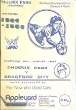 Phoenix Park V Bradford City - 1984/85 Pre-Season Friendly - 16th August 1984