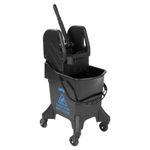 Jantex Mop Bucket Wringer Blue Print Tall Wheeled Heavy Duty High Handle - 21L