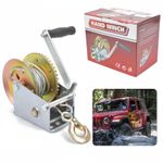 Manual Hand Winch 1200lb+Steel Rope 10m &Hook Trailer Caravan Boat Winch Marine